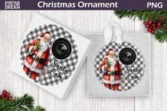 Santa Cam Ornament Sublimation | Santa Christmas Ornament Product Image 1