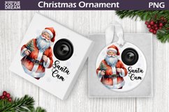 Santa Cam Ornament Sublimation | Santa Christmas Ornament Product Image 1
