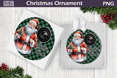 Santa Cam Ornament Sublimation | Santa Christmas Ornament Product Image 1