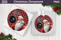 Santa Cam Ornament Sublimation | Santa Christmas Ornament Product Image 1