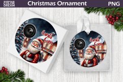Santa Cam Ornament Sublimation | Santa Christmas Ornament Product Image 1