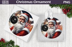 Santa Cam Ornament Sublimation | Santa Christmas Ornament Product Image 1