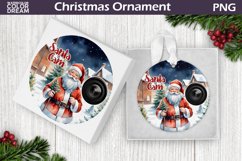 Santa Cam Ornament Sublimation | Santa Christmas Ornament Product Image 1