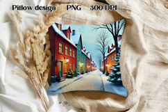 Christmas city pillow sublimation | Christmas PNG design Product Image 1