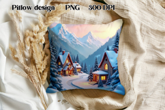 Christmas city pillow sublimation | Christmas PNG design Product Image 1