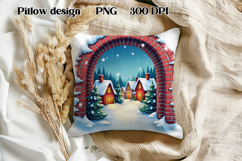 Christmas city pillow sublimation | Christmas PNG design Product Image 1