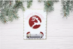 Christmas Reindeer Money Holder Card SVG, Cut and Draw Desig Product Image 4