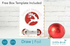 Christmas Reindeer Money Holder Card SVG, Cut and Draw Desig Product Image 1