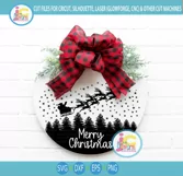 Christmas Svg, Round Sign Merry Christmas svg Santa claus Product Image 2