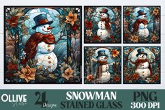 Christmas Snowman Stained Glass Sublimation Bundle Product Image 1