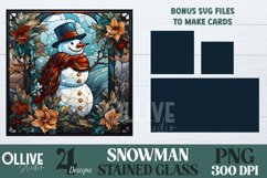 Christmas Snowman Stained Glass Sublimation Bundle Product Image 2