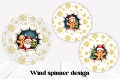 Christmas wind spinner PNG | Hole in wall wind spinner Product Image 1