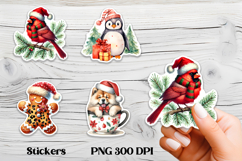 Cute Christmas sticker PNG | Printable winter stickers Product Image 1