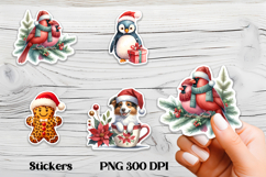 Cute Christmas sticker PNG | Printable winter stickers Product Image 1
