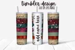 Christmas Sublimation Tumbler Skinny 20 OZ - Glitter Strips Product Image 1