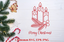Christmas candle SVG design | Merry Christmas SVG Product Image 1