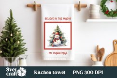 Christmas kitchen towel PNG design I Snowman dish towel PNG