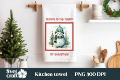 Christmas kitchen towel I Snowman tea towel PNG