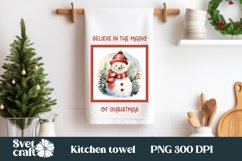 Christmas snowman kitchen towel PNG sublimation