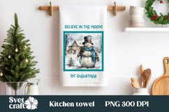 Christmas snowman kitchen towel sublimation | Towel design
