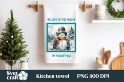 Christmas snowman kitchen towel | Towel PNG design