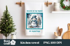 Christmas snowman kitchen towel | Towel sublimation