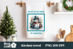 Christmas snowman kitchen towel | Towel sublimation design