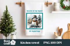 Christmas snowman kitchen towel | Towel sublimation PNG