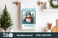 Christmas kitchen towel bundle I Snowman dish towel design Product Image 2