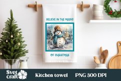 Christmas kitchen towel bundle I Snowman dish towel design Product Image 3