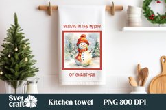 Christmas kitchen towel bundle I Snowman dish towel design Product Image 5