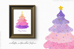 Printable Christmas Card Hand Painted Watercolor Trees Vol.1 Product Image 4