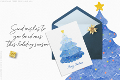 Printable Christmas Card Hand Painted Watercolor Trees Vol.1 Product Image 5