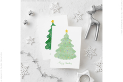 Printable Christmas Card Hand Painted Watercolor Trees Vol.1 Product Image 6