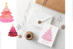 Printable Christmas Card Hand Painted Watercolor Trees Vol.1 Product Image 7
