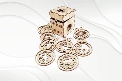 Set Christmas decoration in box vector files for laser cut Product Image 9