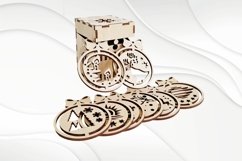 Set Christmas decoration in box vector files for laser cut Product Image 1