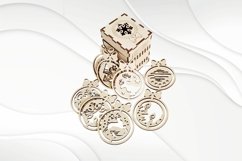 Set Christmas decoration in box vector files for laser cut Product Image 7