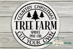 Country Christmas Tree Farm SVG | Christmas Sign SVG File Product Image 2
