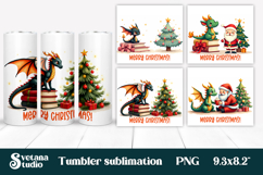 Christmas tumbler PNG | Christmas dragon tumbler sublimation Product Image 1