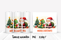 Christmas tumbler PNG | Christmas dragon tumbler sublimation Product Image 5