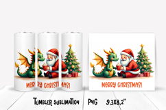 Christmas tumbler PNG | Christmas dragon tumbler sublimation Product Image 6