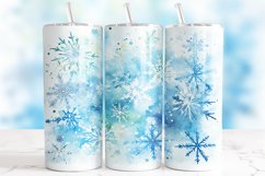 Christmas Watercolor Snowflakes Tumbler Wrap Product Image 1