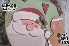 Christmas Welcome Santa and Ginger Sign Laser SVG Product Image 2