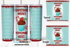 Tumbler Sublimation PNG Christmas Wishes Peppermint Kisses Product Image 1