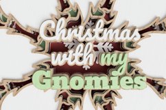 Gnome Ornament Laser Cut File - 'Christmas With My Gnomies' Product Image 2