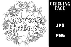 Christmas Wreath Coloring - Season's Greetings Product Image 1