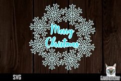 Papercut snowflake wreath frame, Merry Christmas Ornament Product Image 1