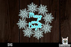 Papercut snowflake wreath frame, Merry and Bright Ornament Product Image 1
