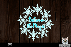 Papercut snowflake wreath frame, Believe in magic Ornament Product Image 1